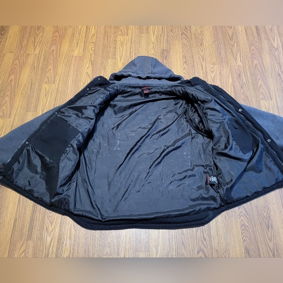 Tough Duck Men's 2XL Canvas Work Jacket – Black with Grey Cotton Sleeves D6 - Picture 10 of 14